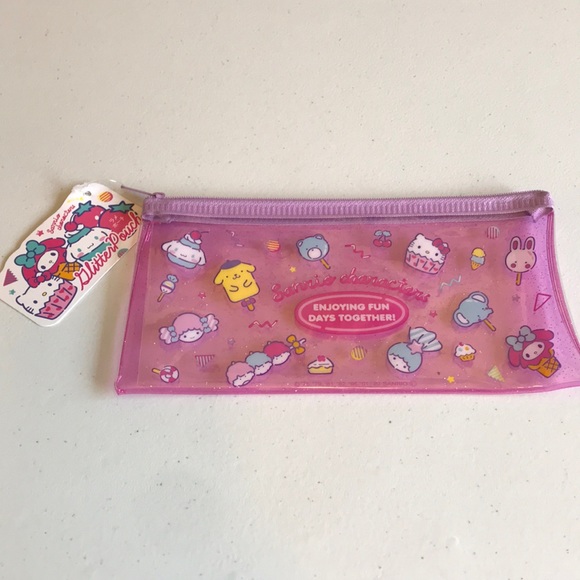 Sanrio Handbags - Sanrio Characters Glitter Pouch Pencil Case Makeup Bag